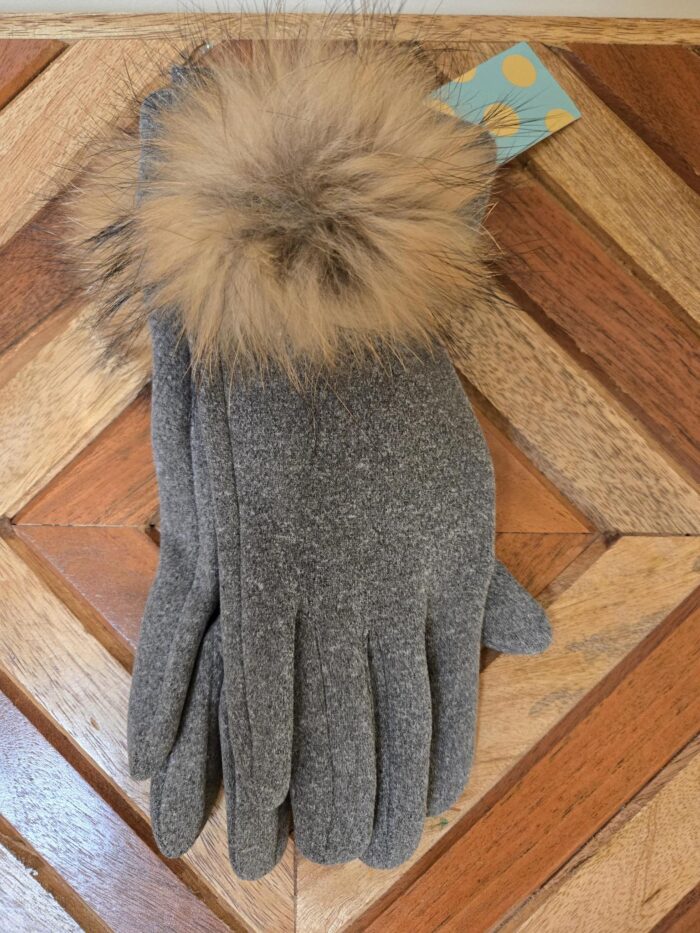 Touch Screen Gloves With Pom-Pom Accent - Image 2