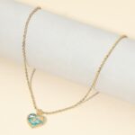 Butterfly Flower Enamel Heart Pendant - Image 4